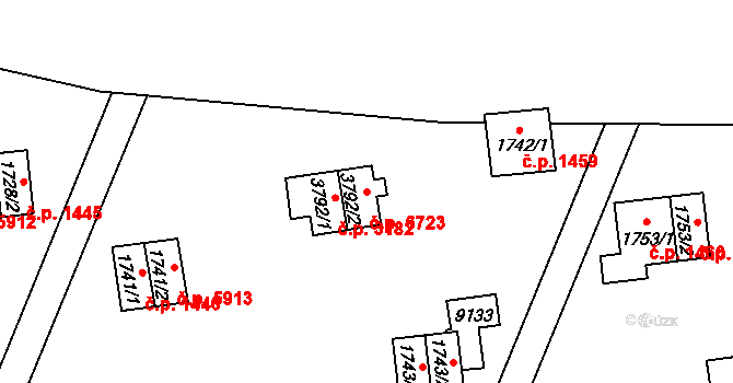 Zlín 6723 na parcele st. 3792/2 v KÚ Zlín, Katastrální mapa