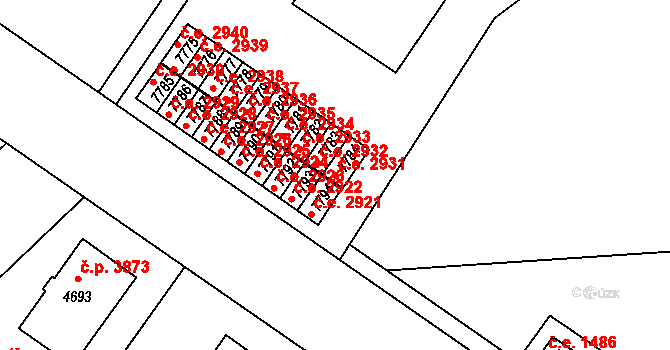Zlín 2931 na parcele st. 7784 v KÚ Zlín, Katastrální mapa