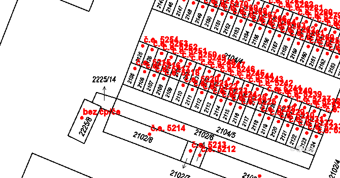Kadaň 5219 na parcele st. 2109 v KÚ Kadaň, Katastrální mapa