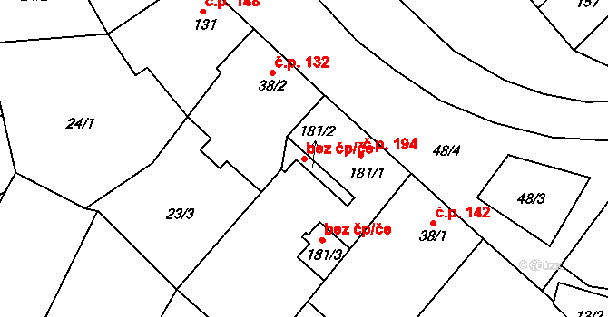 Doubravice nad Svitavou 39821722 na parcele st. 181/2 v KÚ Doubravice nad Svitavou, Katastrální mapa