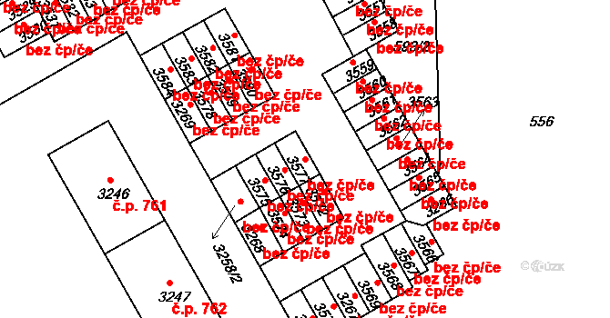 Třinec 40207722 na parcele st. 3577 v KÚ Lyžbice, Katastrální mapa