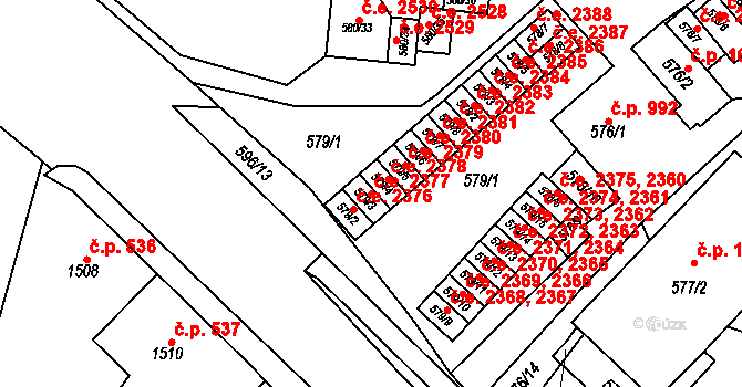 Bludovice 2377, Havířov na parcele st. 579/3 v KÚ Bludovice, Katastrální mapa