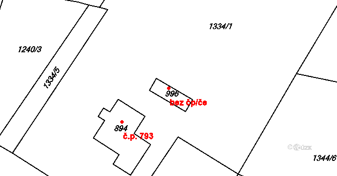 Bublava 43141722 na parcele st. 996 v KÚ Bublava, Katastrální mapa