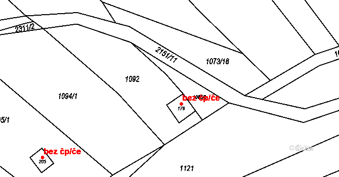 Luhačovice 43187722 na parcele st. 179 v KÚ Řetechov, Katastrální mapa