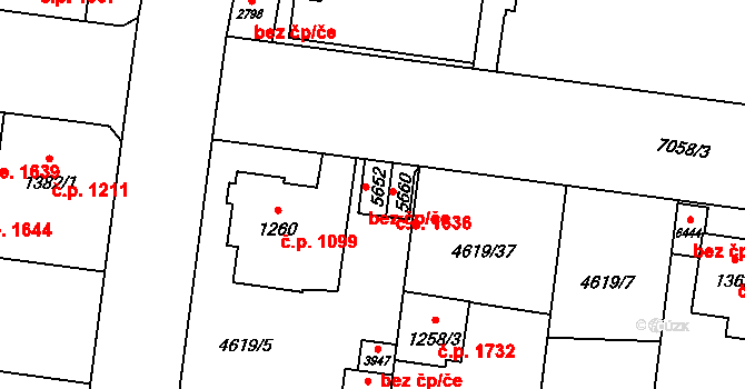 Žatec 47116722 na parcele st. 5652 v KÚ Žatec, Katastrální mapa