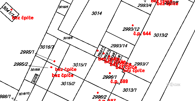 Bystřice nad Pernštejnem 49373722 na parcele st. 2993/11 v KÚ Bystřice nad Pernštejnem, Katastrální mapa