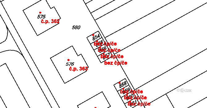 Slavičín 49402722 na parcele st. 857 v KÚ Slavičín, Katastrální mapa