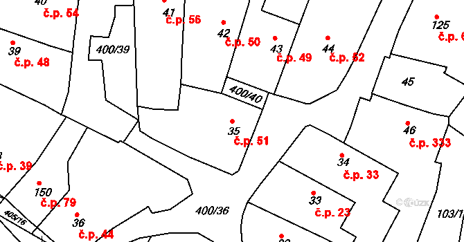 Malá Skalice 51, Česká Skalice na parcele st. 35 v KÚ Malá Skalice, Katastrální mapa