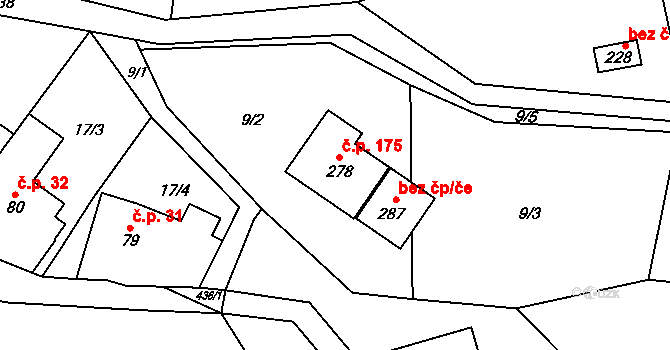 Malý Rohozec 175, Turnov na parcele st. 278 v KÚ Malý Rohozec, Katastrální mapa