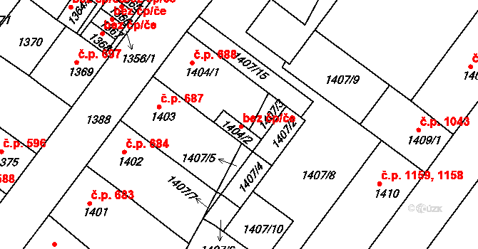 Duchcov 78435722 na parcele st. 1404/2 v KÚ Duchcov, Katastrální mapa