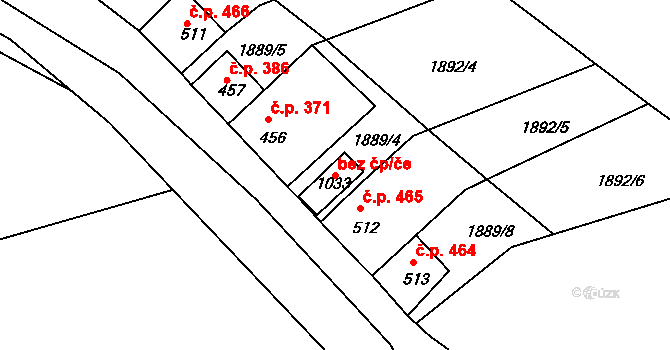 Radnice 86859722 na parcele st. 1033 v KÚ Radnice u Rokycan, Katastrální mapa