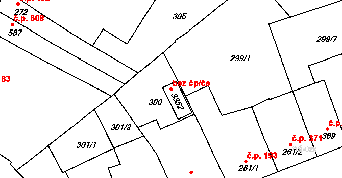 Milevsko 91406722 na parcele st. 3352 v KÚ Milevsko, Katastrální mapa