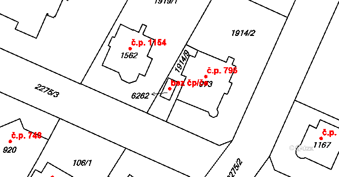 Šumperk 93362722 na parcele st. 6262 v KÚ Šumperk, Katastrální mapa