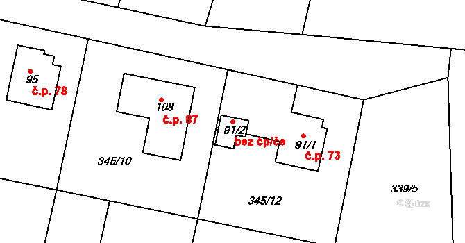 Koněprusy 95277722 na parcele st. 91/2 v KÚ Koněprusy, Katastrální mapa