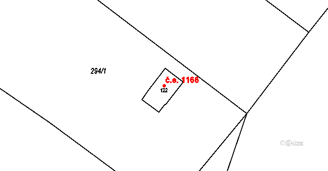Bohdašín 1166, Červený Kostelec na parcele st. 122 v KÚ Bohdašín nad Olešnicí, Katastrální mapa
