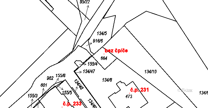 Neratovice 119232723 na parcele st. 664 v KÚ Lobkovice, Katastrální mapa