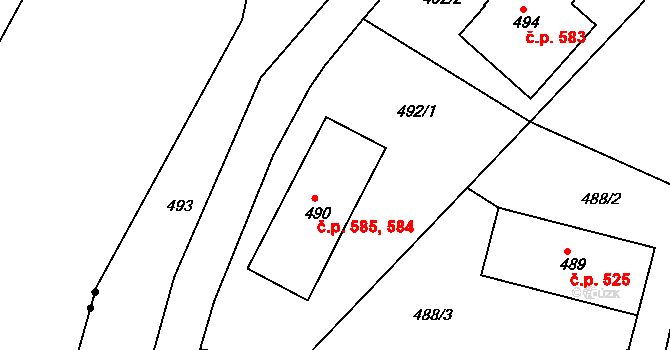 Velké Hamry 584, Katastrální mapa