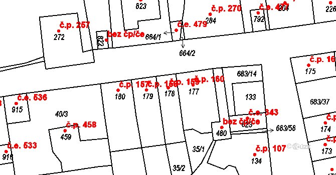 Bohosudov 159, Krupka na parcele st. 178 v KÚ Bohosudov, Katastrální mapa