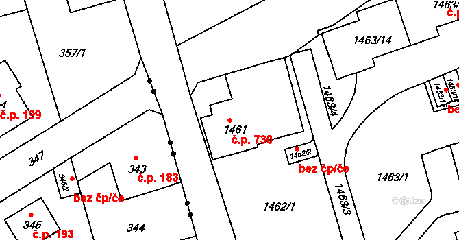 Liberec XIV-Ruprechtice 730, Liberec na parcele st. 1461 v KÚ Ruprechtice, Katastrální mapa