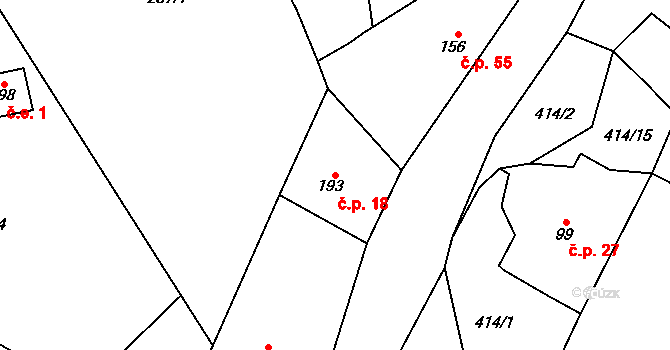 Strážkovice 18, Malé Svatoňovice na parcele st. 193 v KÚ Strážkovice v Podkrkonoší, Katastrální mapa