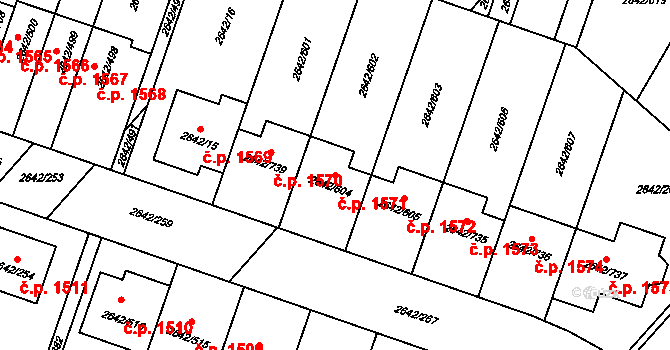 Kuřim 1571 na parcele st. 2642/604 v KÚ Kuřim, Katastrální mapa