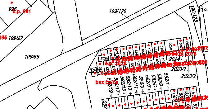 Sezimovo Ústí 2020 na parcele st. 2326 v KÚ Sezimovo Ústí, Katastrální mapa