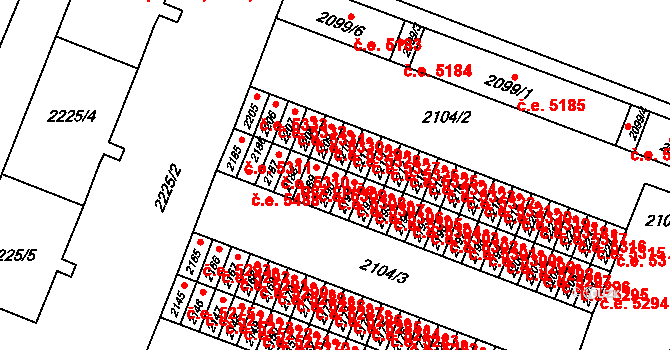 Kadaň 5308 na parcele st. 2190 v KÚ Kadaň, Katastrální mapa