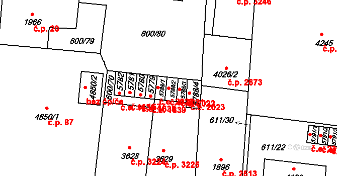 Zlín 2021 na parcele st. 5788/2 v KÚ Zlín, Katastrální mapa