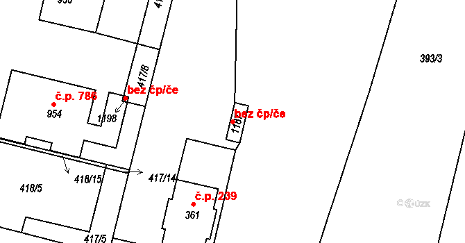 Libochovice 40922723 na parcele st. 1187 v KÚ Libochovice, Katastrální mapa