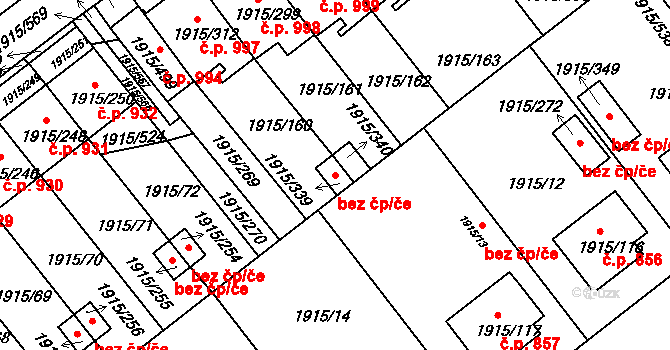 Třeboň 40997723 na parcele st. 1915/339 v KÚ Třeboň, Katastrální mapa
