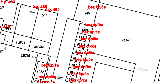 Libochovice 41616723 na parcele st. 814 v KÚ Libochovice, Katastrální mapa
