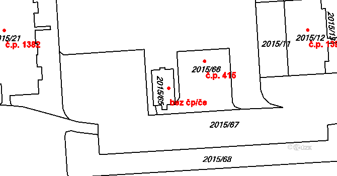 České Budějovice 41807723 na parcele st. 2015/65 v KÚ České Budějovice 2, Katastrální mapa