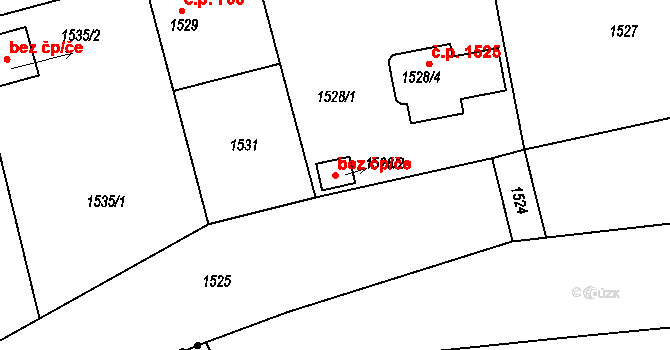 Kladno 43792723 na parcele st. 1528/2 v KÚ Motyčín, Katastrální mapa
