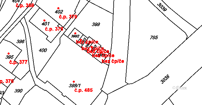 Rychnov nad Kněžnou 43960723 na parcele st. 398/6 v KÚ Rychnov nad Kněžnou, Katastrální mapa