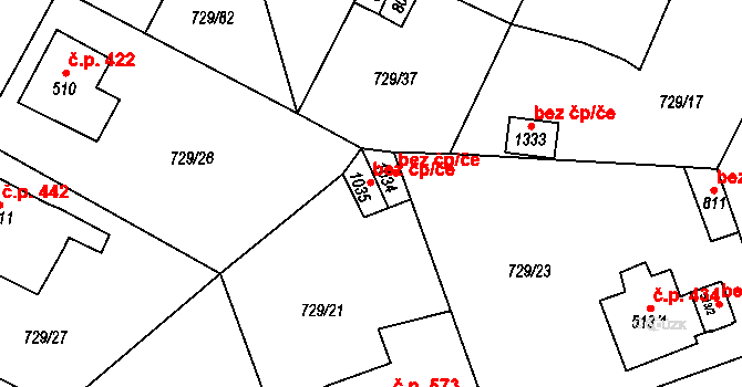 Osek 45140723 na parcele st. 1035 v KÚ Osek u Duchcova, Katastrální mapa