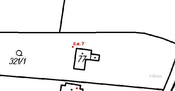 Malá Víska 7, Vrhaveč na parcele st. 77 v KÚ Malá Víska u Klatov, Katastrální mapa