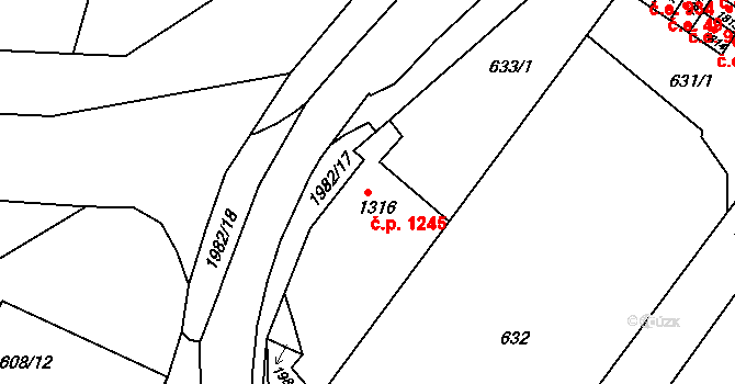 Náchod 1245 na parcele st. 1316 v KÚ Náchod, Katastrální mapa