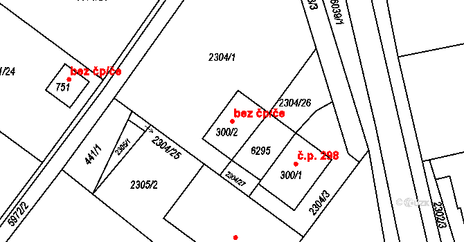 Únanov 83326723 na parcele st. 300/2 v KÚ Únanov, Katastrální mapa