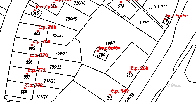 Líbeznice 91617723 na parcele st. 1284 v KÚ Líbeznice, Katastrální mapa