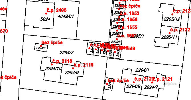 Žatec 1658 na parcele st. 2294/4 v KÚ Žatec, Katastrální mapa