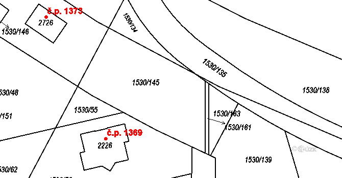 Rosice 1375 na parcele st. 2628 v KÚ Rosice u Brna, Katastrální mapa