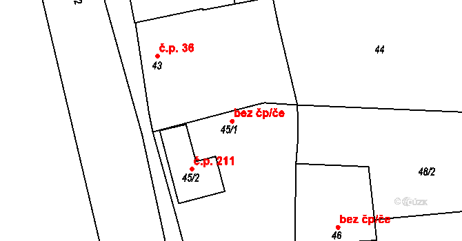 Cvrčovice 9876723 na parcele st. 45/1 v KÚ Cvrčovice u Pohořelic, Katastrální mapa