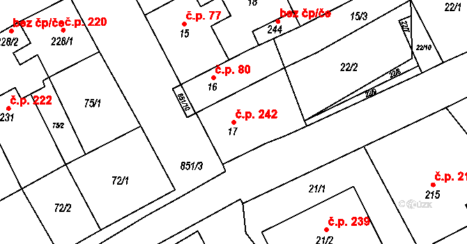 Výsluní 242 na parcele st. 17 v KÚ Výsluní, Katastrální mapa