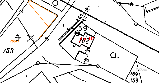 Dobšice 112 na parcele st. 762 v KÚ Dobšice u Znojma, Katastrální mapa