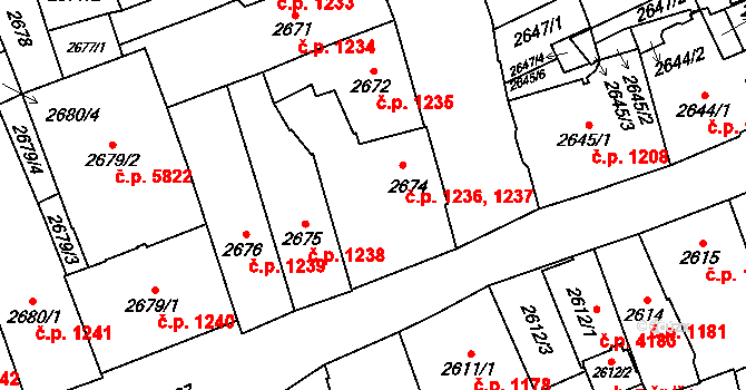 Jihlava 1236 na parcele st. 2674 v KÚ Jihlava, Katastrální mapa