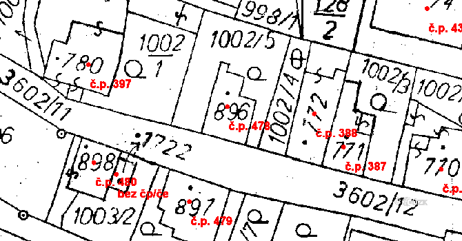 Cvikov II 478, Cvikov na parcele st. 896 v KÚ Cvikov, Katastrální mapa