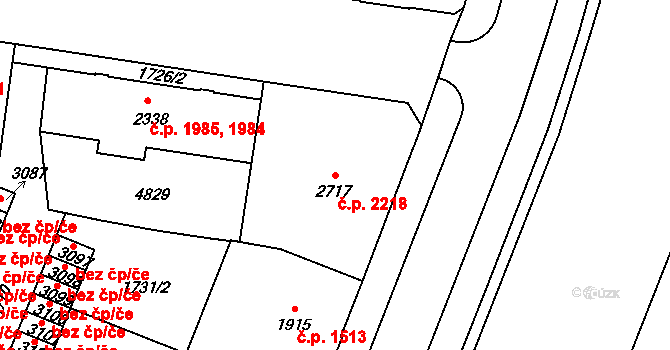 Dvůr Králové nad Labem 2218 na parcele st. 2717 v KÚ Dvůr Králové nad Labem, Katastrální mapa
