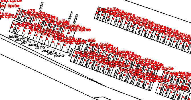 Předměstí 462, Litoměřice na parcele st. 2563/41 v KÚ Litoměřice, Katastrální mapa