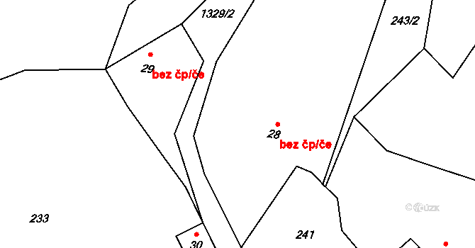 Křenovičky 5, Heřmaničky na parcele st. 33 v KÚ Velké Heřmanice, Katastrální mapa