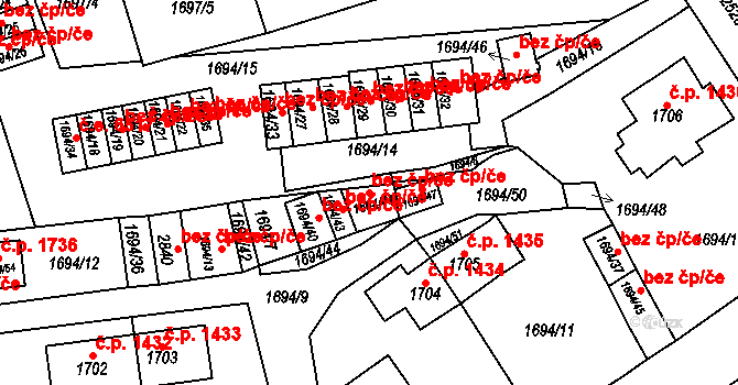 Litvínov 41283724 na parcele st. 1694/41 v KÚ Horní Litvínov, Katastrální mapa